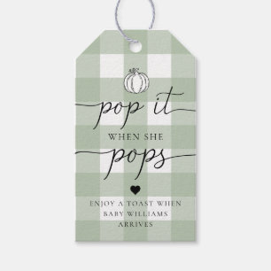 Sage Green Gingham Pumpkin Pop It, wenn sie Pop Geschenkanhänger