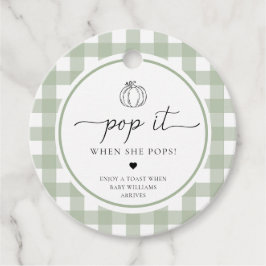 Sage Green Gingham Pumpkin Pop It, wenn sie Pop Geschenkanhänger
