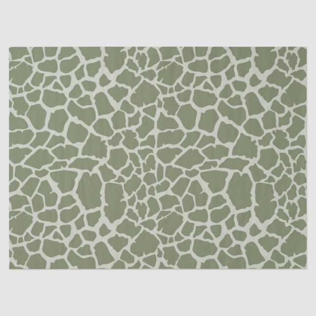 Sage Green Giraffe Print Seidenpapier (Vorderseite)