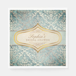 Sage Green Glimmer Damask Wedding Brautparty Serviette