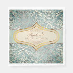 Sage Green Glimmer Damask Wedding Brautparty Serviette