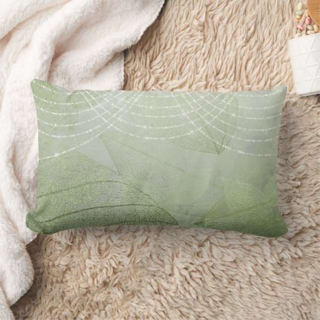 Sage Green Glitzer Elegante Fantasy Chic Trendy Lendenkissen (Decke)