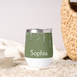 Sage Green Glitzer Tropfen Individuelle Name