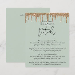 Sage Green Gold Dripping Glitzer Hochzeitsskript