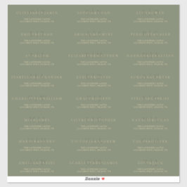 Sage Green Gold Einfache offizielle Hochzeitsadres Aufkleber
