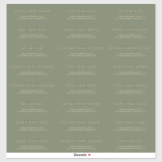 Sage Green Gold Einfache offizielle Hochzeitsadres Aufkleber