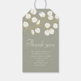 Sage Green Gold Eucalyptus Blätter Danke für Ihr G Geschenkanhänger