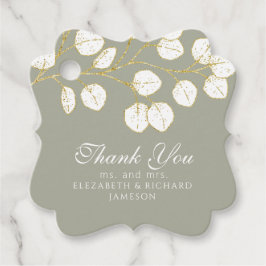 Sage Green Gold Eucalyptus Wedding Vielen Dank Geschenkanhänger