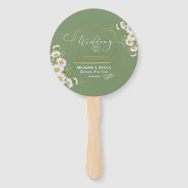 Sage Green Gold Minimalistisch Floral Wedding Fächer