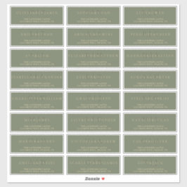 Sage Green Gold Moderne offizielle Hochzeitsadress Aufkleber