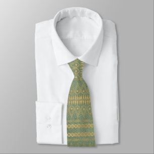 Sage Green Gold Muster Krawatte
