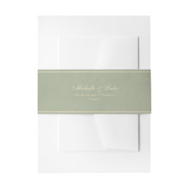 Sage Green Gold Velvet Wedding Invitation Einladungsbanderole