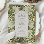 Sage Green Gold Vintag Pimpernel William Morris F Folieneinladung<br><div class="desc">Stillose Eleganz mit unseren Hochzeitseinladungen mit dem berühmten Pimpernell-Muster von William Morris, meisterlich in Vintagen Farbtönen von Salbei grün, cool weiß und mit Goldfolie versehen. William Morris, eine Galionsfigur der Bewegung für Kunst und Handwerk, glaubte an die Schönheit handgefertigter Designs und die harmonische Interaktion von Farbe und Muster. Sein ikonisches...</div>