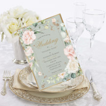 Sage Green Gold Wasserfarbe Romantische Blumenhoch