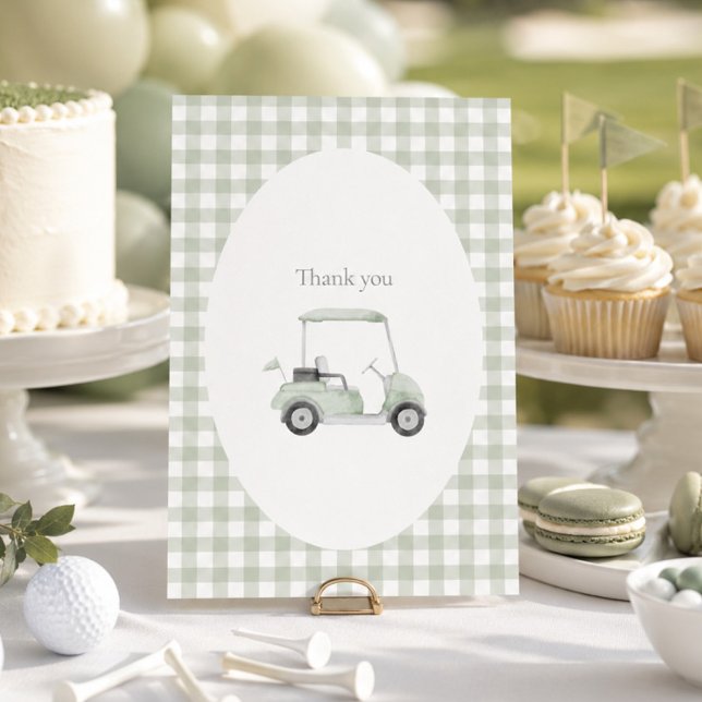 Sage Green Golf Dankeschön Karte (Von Creator hochgeladen)