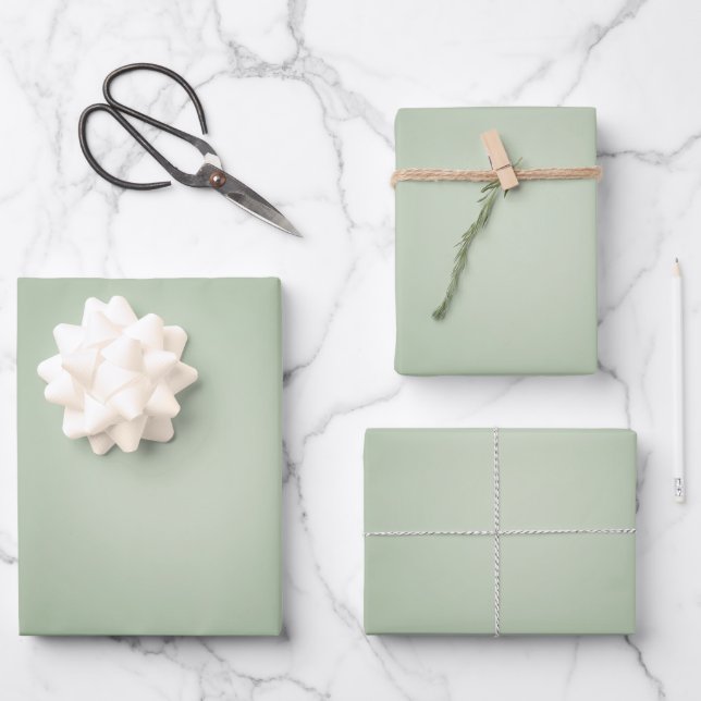 Sage Green Gradient Aura Geschenkpapier Set (Vorderseite)