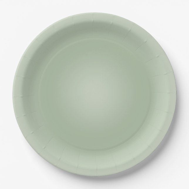 Sage Green Gradient Aura Pappteller (Vorderseite)