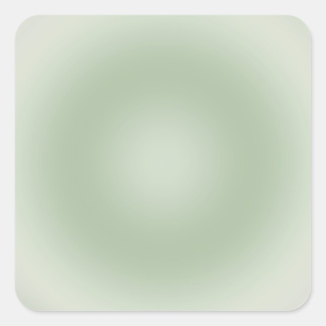 Sage Green Gradient Aura Quadratischer Aufkleber (Vorderseite)