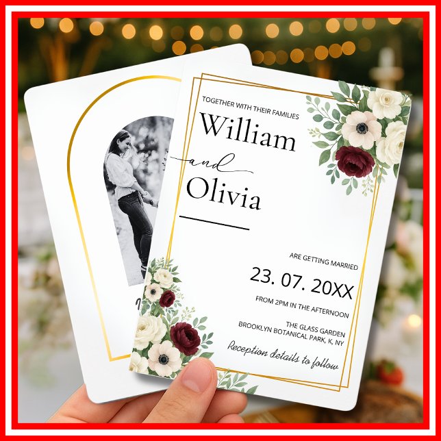 Sage Green Greenery Gold Geometric Rustic Wedding Einladung (Von Creator hochgeladen)