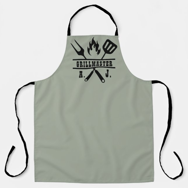 Sage Green Grillmaster BBQ Apron Schürze (Vorderseite)