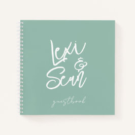  Sage Green Guestbook Spiral Notebook Notizbuch