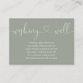 Sage Green Heart Script wünscht gute Hochzeit Begleitkarte