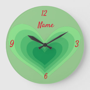 Sage Green Heart Thunder_Cove  Große Wanduhr