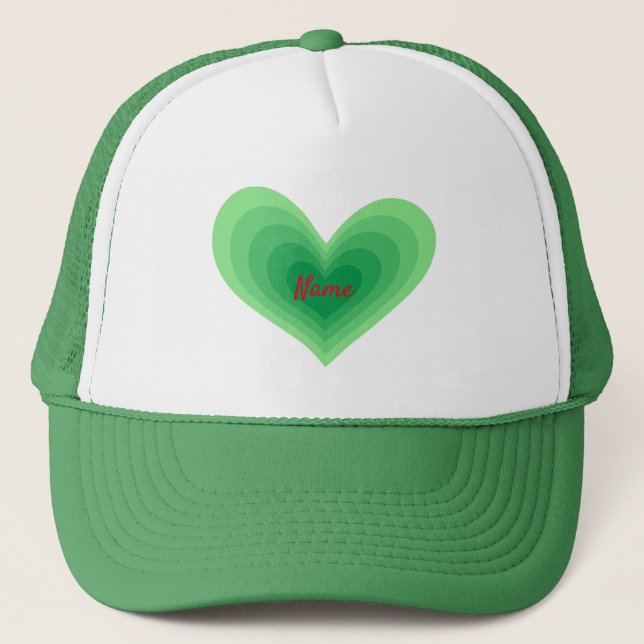 Sage Green Heart Thunder_Cove  Trucker Hat Truckerkappe (Vorderseite)