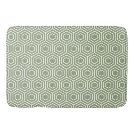 Sage Green Hexagon Honeycomb Geometrisches Muster Badematte