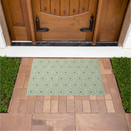 Sage Green Hexagon Honeycomb Geometrisches Muster Fußmatte