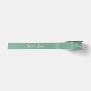 Sage Green Hochzeit Muster mit individuellem Namen Satinband