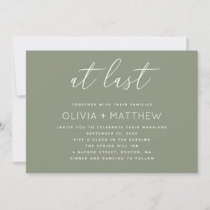 Sage Green Hochzeit + QR Code   Minimalistische Sc Einladung