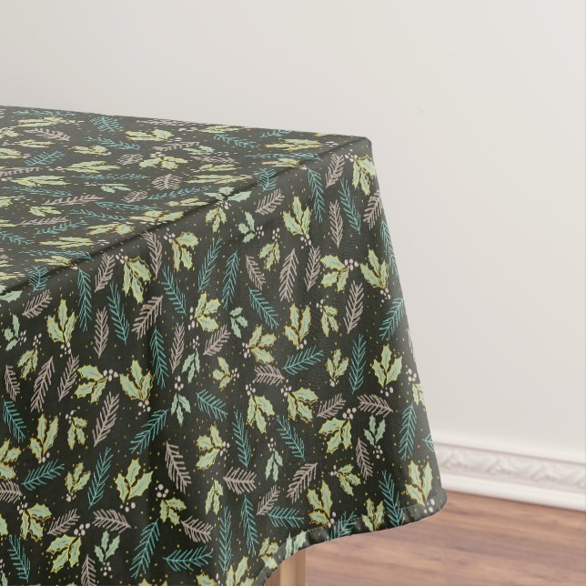 Sage Green Holly Christmas Tischdecke (Beispiel)