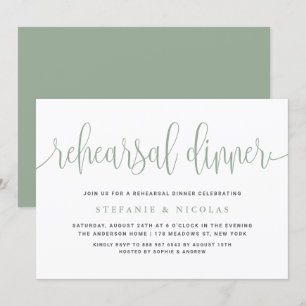 Sage Green Hübsch Calligraphy Probe Dinner Einladung