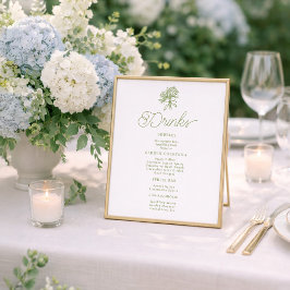 Sage Green Hydrangea Drinks Menu Table Sign Poster