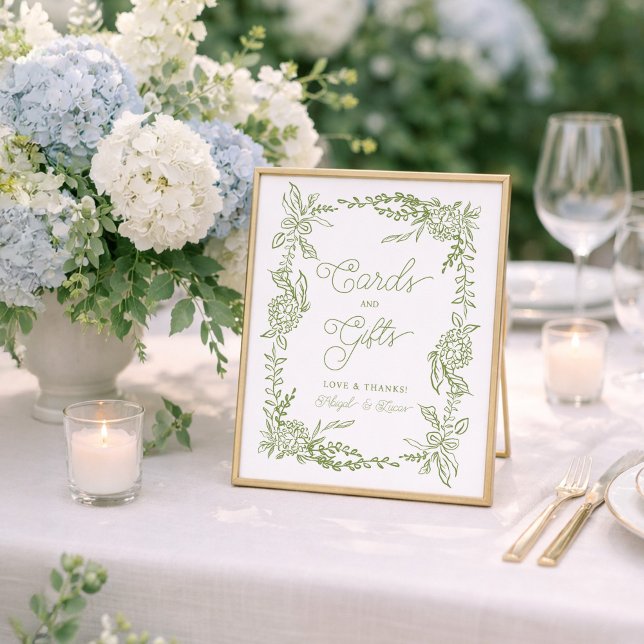 Sage Green Hydrangea Karten und Geschenke Schild (Von Creator hochgeladen)