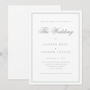 Sage Green I Modern Minimalistische Hochzeitseinla Einladung
