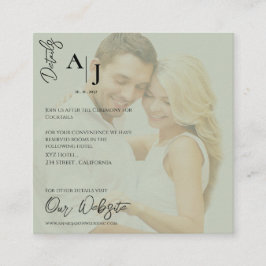 Sage Green Imitats Vellum Foto Hochzeitdetails Begleitkarte