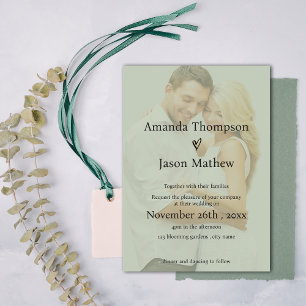 Sage Green Imitats Vellum Minimalistisch Overlay H Einladung