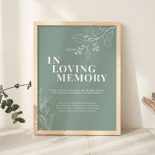 Sage Green in Love Memory Wedding Sign Poster
