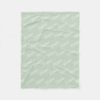 Sage Green Individueller Kindername Wiederholung Fleecedecke
