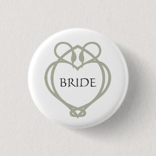 Sage Green Irish Celtic Swan Bride Button