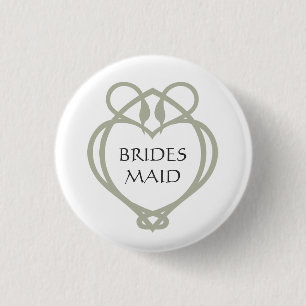 Sage Green Irish Celtic Swan Liebe kennt Bridesmai Button