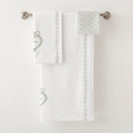 Sage Green Irish Celtic Swan Liebe kennt Familienn Badhandtuch Set