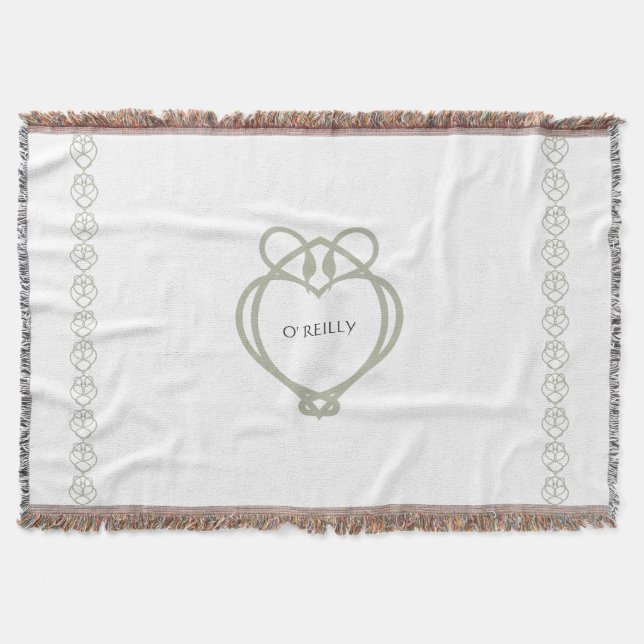 Sage Green Irish Celtic Swan Liebe kennt Familienn Decke (Vorderseite)