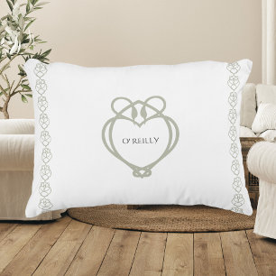 Sage Green Irish Celtic Swan Liebe kennt Familienn Dekokissen