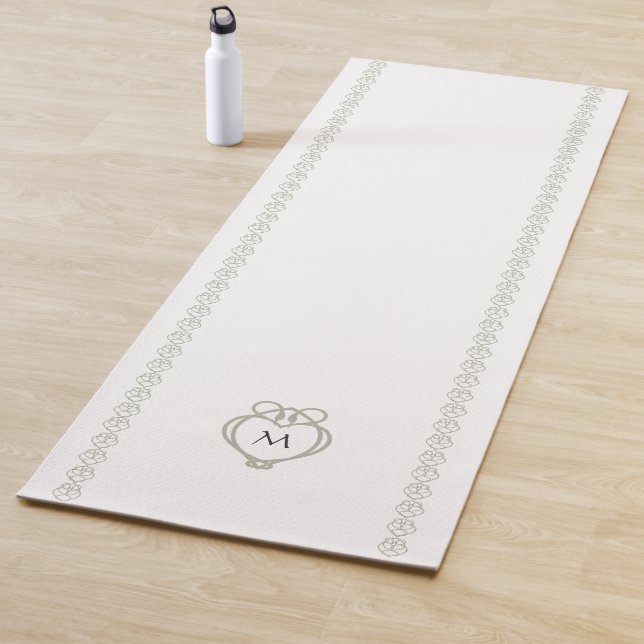 Sage Green Irish Celtic Swan Liebe Knot Monogram Yogamatte (Beispiel)