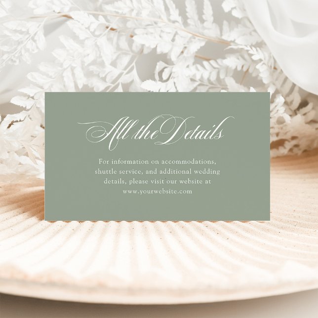 Sage Green Italian Elegance | Angaben zur Hochzeit Begleitkarte (Von Creator hochgeladen)