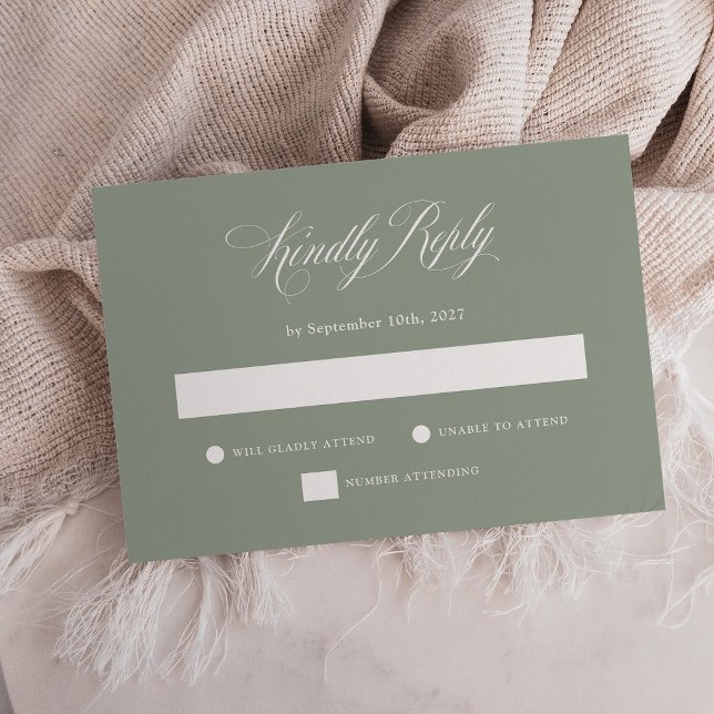 Sage Green | Italienische Hochzeit RSVP Karte (Von Creator hochgeladen)