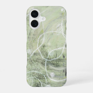 Sage Green Ivory Abstract Design iPhone 16 Hülle